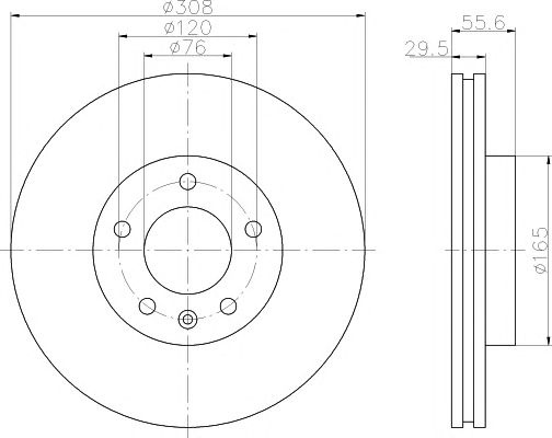 Disc frana ventilat punte fata VW Multivan T5 (7HM, 7HN, 7HF, 7EF, 7EM, 7EN) (An fabricatie 04.2003 - 08.2015, 84 - 235 CP, Diesel, Benzina) - Cod intern: W20140550 - LIVRARE DIN STOC in 24 ore!!!