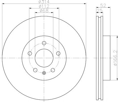 Disc frana ventilat punte fata (zincat) AUDI A4 B9 Allroad (8WH) (An fabricatie 01.2016 - ..., 150 - 272 CP, Diesel, Benzina) - Cod intern: W20113569 - LIVRARE DIN STOC in 24 ore!!!
