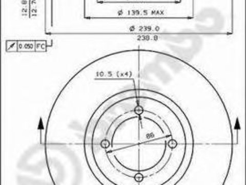 Disc frana VOLVO 340-360 limuzina (344), VOLVO 340-360 (343, 345) - BREMBO 08.4472.10