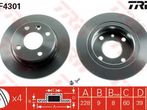 Disc frana VOLVO 460 L 464 TRW DF4301 PieseDeTop