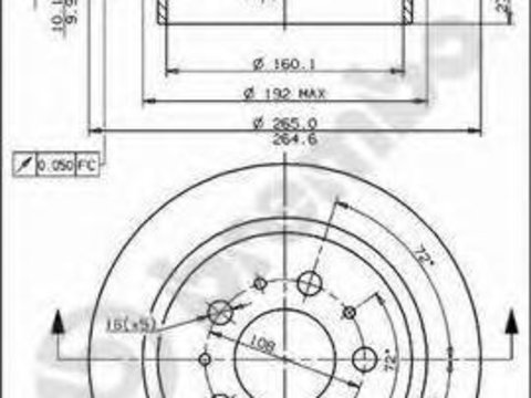 Disc frana VOLVO 960 Mk II (964), VOLVO 960 Mk II combi (965), VOLVO S90 limuzina - BREMBO 08.7768.10