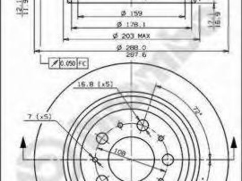 Disc frana VOLVO S80 I limuzina (TS, XY), VOLVO V70 Mk II (SW), VOLVO S60 I limuzina - BREMBO 08.7765.75