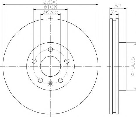 Disc frana VOLVO S80 II limuzina (AS), FORD GALAXY (WA6), FORD S-MAX (WA6) - HELLA PAGID 8DD 355 118-831