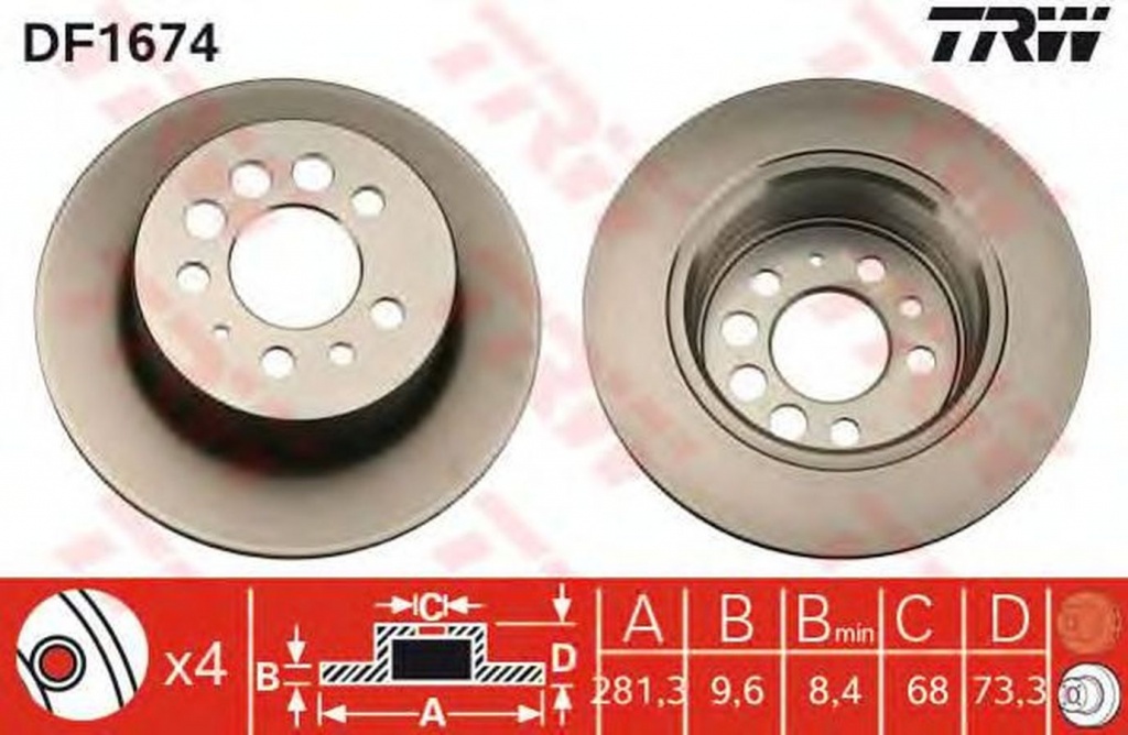 Disc frana VOLVO S90 TRW DF1674