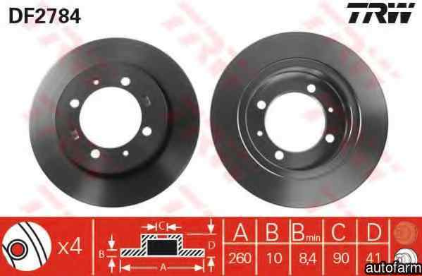 Disc frana VOLVO V40 combi VW TRW DF2784
