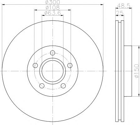 Disc frana VOLVO V40 hatchback - HELLA PAGID 8DD 355 119-511