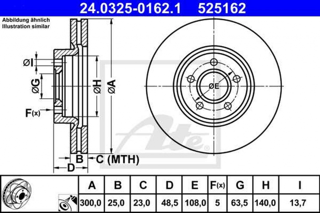 Disc frana VOLVO V50 MW ATE 24032501621