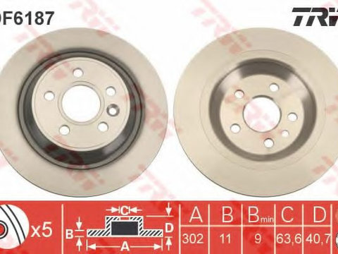 Disc frana VOLVO V60 (2010 - 2016) TRW DF6187