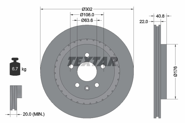 Disc frana # Volvo V70 2010 2011 2012 2013 2014 2015 # 92168305 # TEXTAR