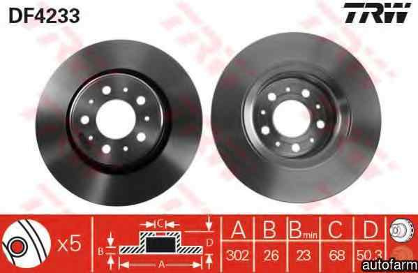 Disc frana VOLVO V70 I LV TRW DF4233