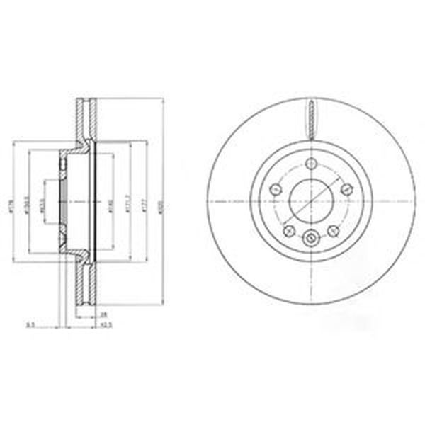 Disc frana VOLVO V70 III BW DELPHI BG409