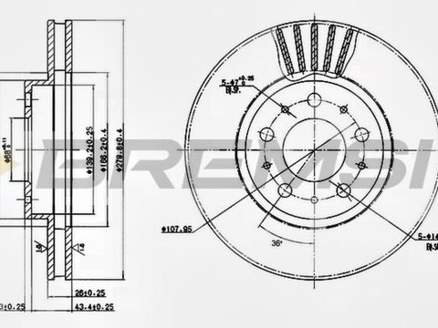 Disc frana VOLVO XC70 CROSS COUNTRY BREMSI DBA605V