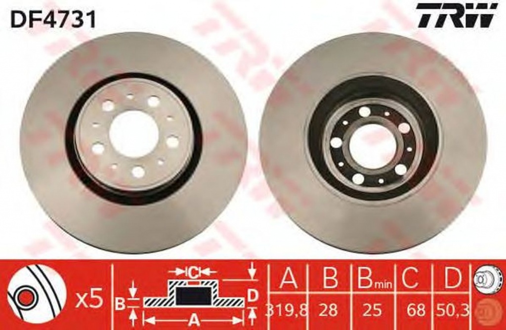 Disc frana VOLVO XC70 CROSS COUNTRY TRW DF4731