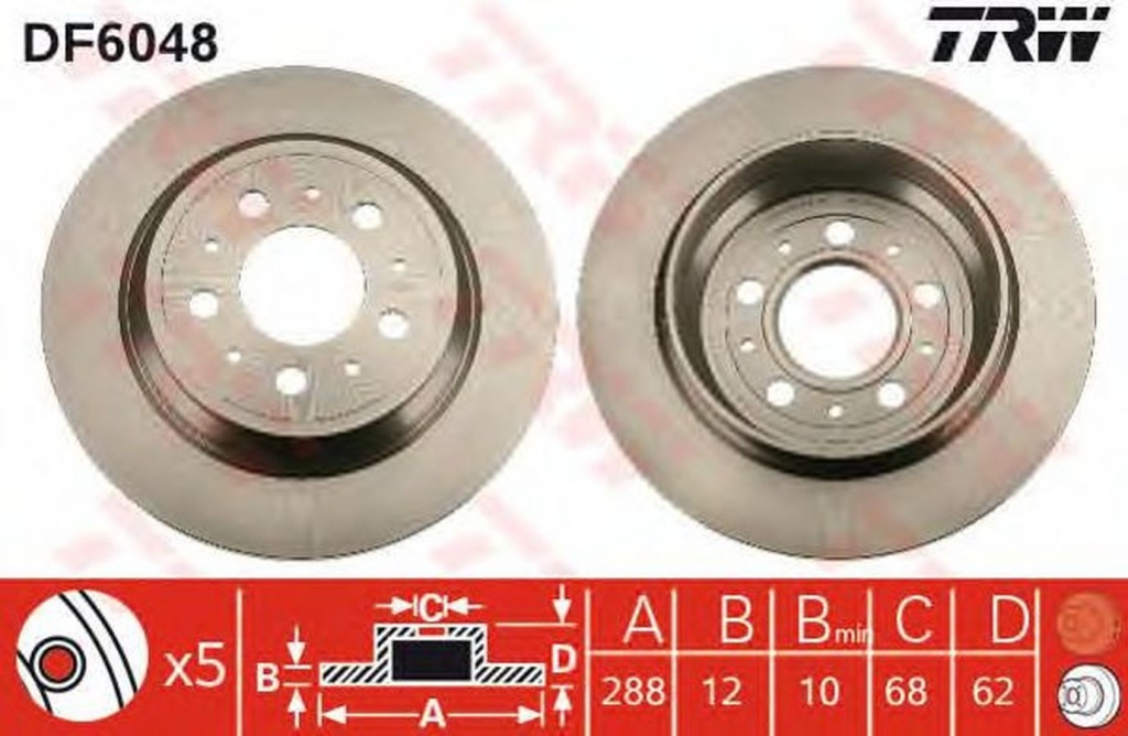 Disc frana VOLVO XC70 CROSS COUNTRY TRW DF6048