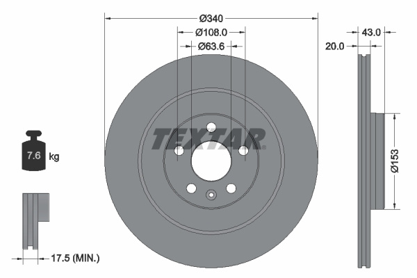 Disc frana # Volvo Xc90 2014 2015 2016 2017 2018 2019 2020 2021 2022 2023 2024 2025 # 92304503 # TEXTAR