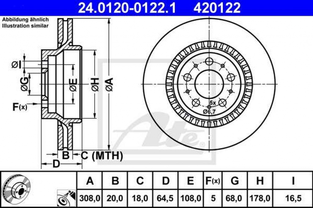 Disc frana VOLVO XC90 I ATE 24012001221