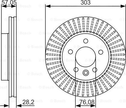 Disc frana VW AMAROK (2HA, 2HB, S1B, S6B, S7A, S7B), Ridica, 09.2010 - BOSCH 0 986 479 154