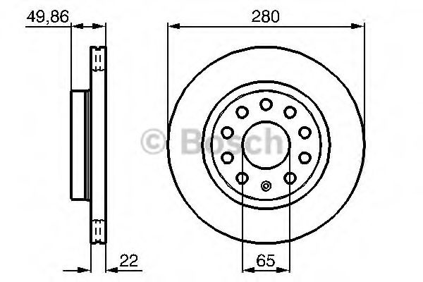 Disc frana VW BEETLE (5C1) (2011 - 2016) Bosch 0 9