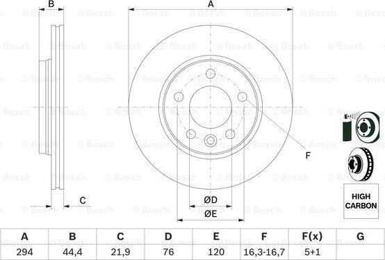 Disc frana VW CRAFTER 30-50 (2F_), Cadru de sprijin, 04.2006 - 12.2016 BOSCH 0 986 479 097