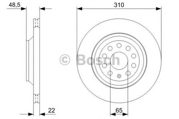 Disc frana VW EOS 1F7 1F8 BOSCH 0986479303
