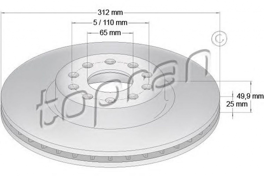 Disc frana VW EOS 1F7 1F8 TOPRAN 110073