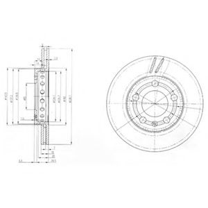 Disc frana VW FOX (5Z1, 5Z3) (2003 - 2016) DELPHI 