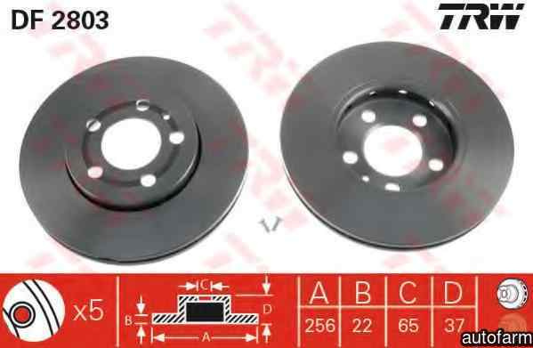 Disc frana VW FOX 5Z1 5Z3 TRW DF2803