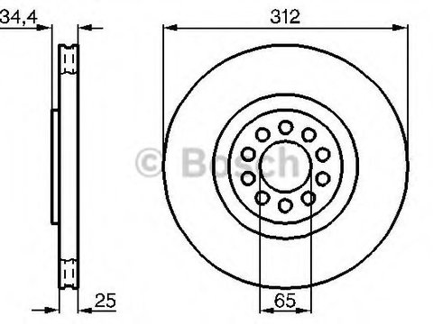 Disc frana VW GOLF 4 Variant (1J5) (1999 - 2006) Bosch 0 986 478 467