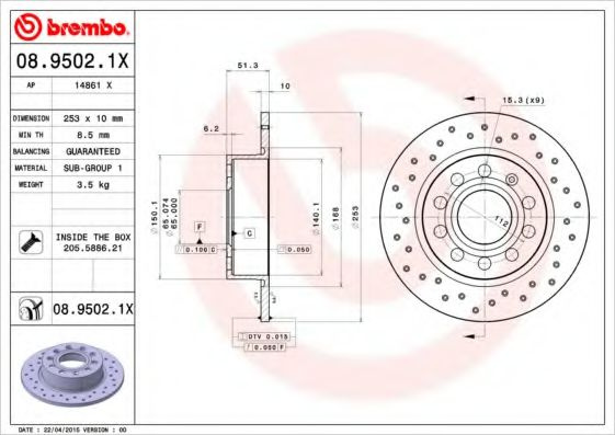 Disc frana VW GOLF 5 Variant (1K5) (2007 - 2009) B