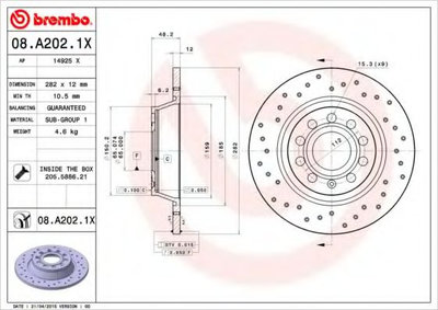 Disc frana VW GOLF 6 Variant (AJ5) (2009 - 2013) B