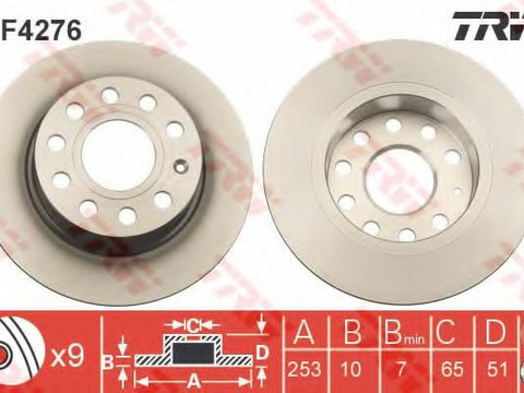 Disc frana VW GOLF 6 Variant (AJ5) (2009 - 2013) TRW DF4276