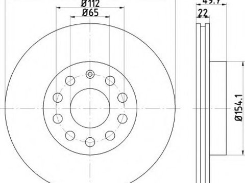 Disc frana VW GOLF VI (5K1) (2008 - 2013) HELLA PAGID 8DD 355 109-561 piesa NOUA