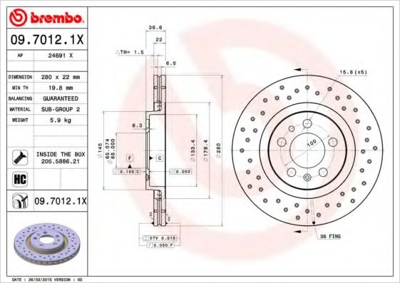 Disc frana VW NEW BEETLE (9C1, 1C1) (1998 - 2010) 
