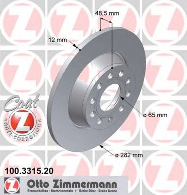 Disc frana VW PASSAT 362 ZIMMERMANN 100331520