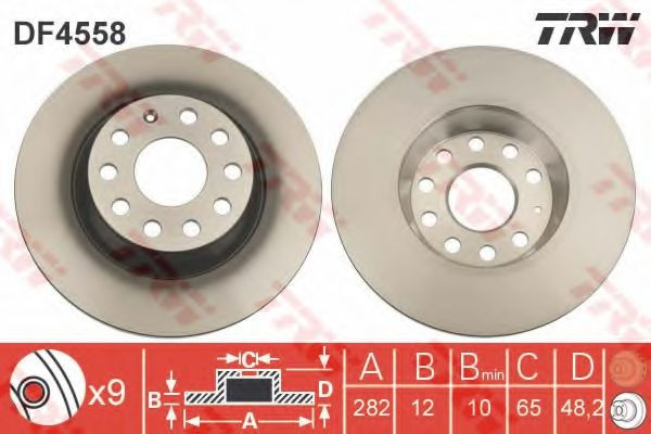 Disc frana VW PASSAT CC (357) (2008 - 2012) TRW DF4558