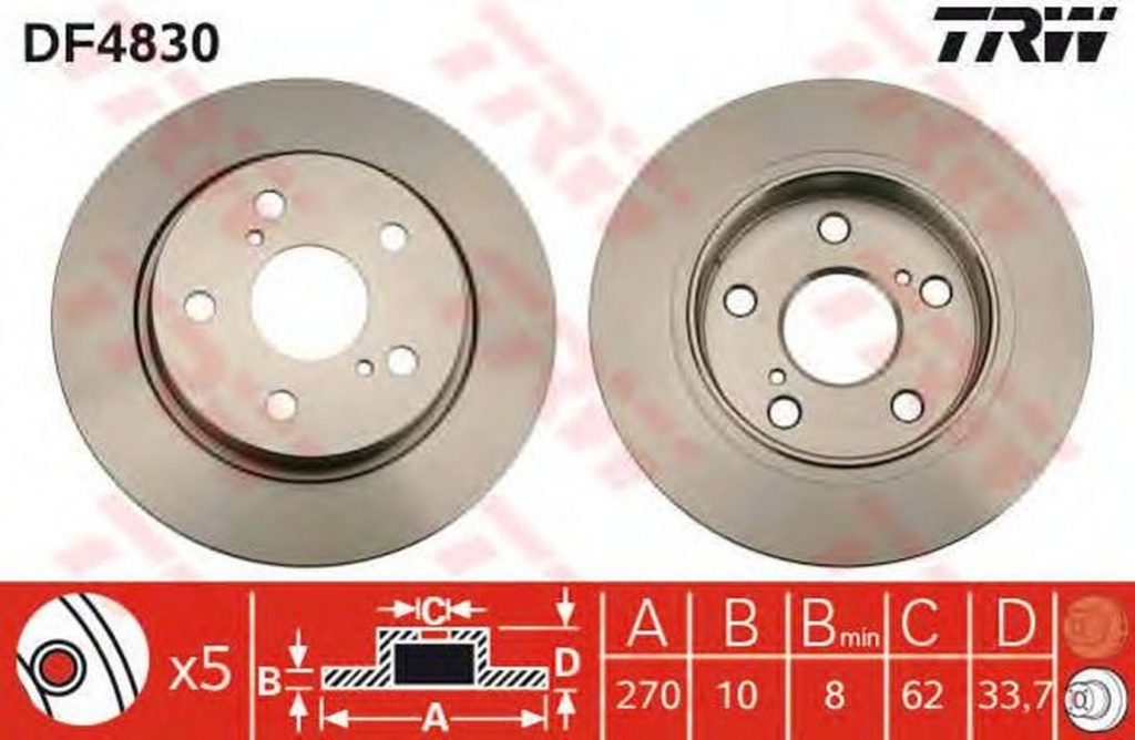 Disc frana VW PASSAT Variant 3C5 TRW DF4830