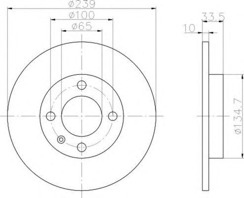 Disc frana VW POLO caroserie 6NF HELLA 8DD355104181