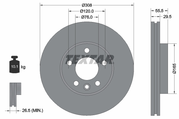 Disc frana # Vw Touareg 2002 2003 2004 2005 2006 # 92279505 # TEXTAR
