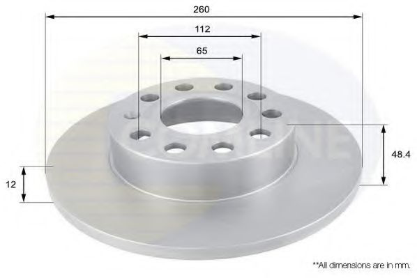 Disc frana VW TOURAN (1T1, 1T2) (2003 - 2010) COMLINE ADC1448