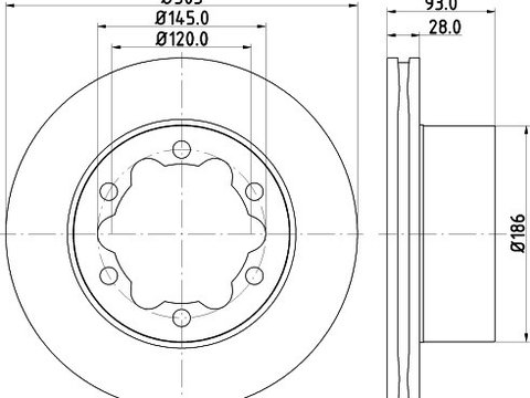 Disc frana VW TOURAN (1T1, 1T2) (2003 - 2010) KRIEGER 0950004081 piesa NOUA