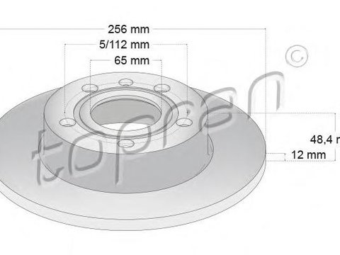 Disc frana VW TOURAN (1T1, 1T2), AUDI A3 (8P1), VW RABBIT V (1K1) - TOPRAN 110 080