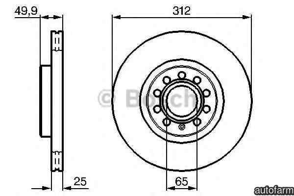 Disc frana VW TOURAN 1T3 BOSCH 0 986 479 058