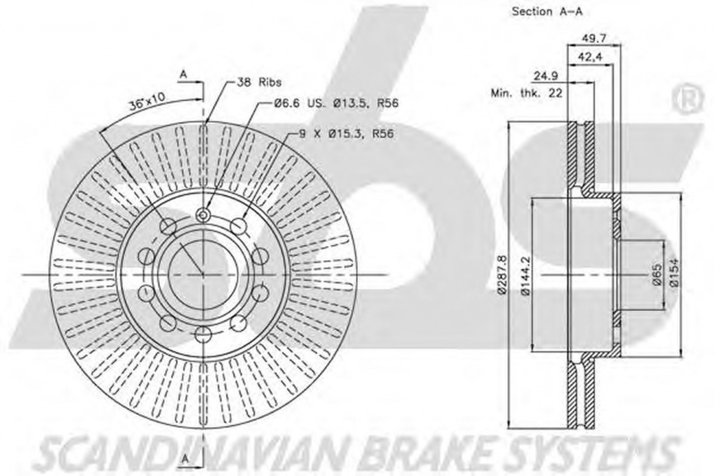 Disc frana VW TOURAN 1T3 sbs 1815314788