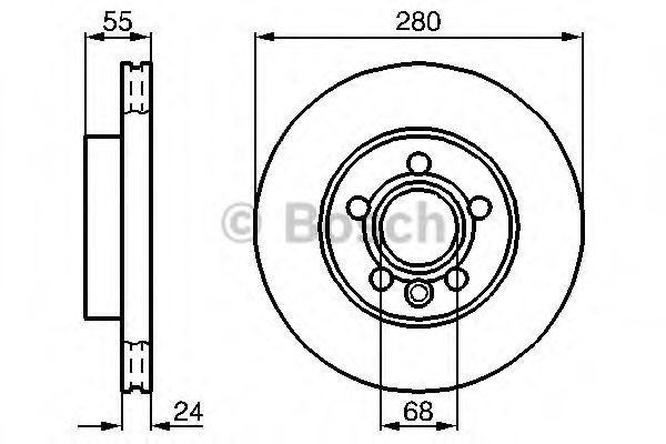 Disc frana VW TRANSPORTER IV caroserie (70XA) (1990 - 2003) BOSCH 0 986 479 B50 piesa NOUA