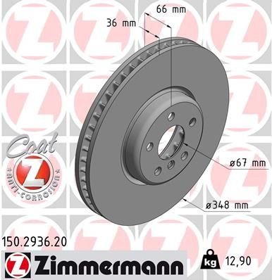 Disc frana ZIMMERMANN 150.2936.20