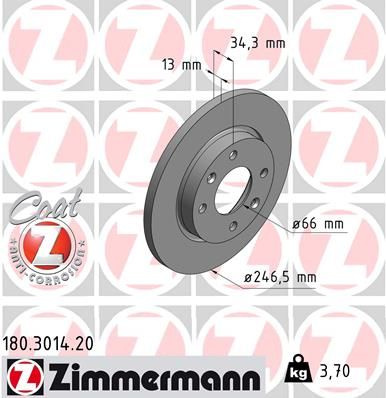 Disc frana ZIMMERMANN 180.3014.20