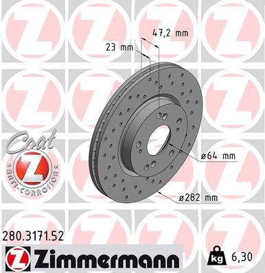 Disc frana ZIMMERMANN 280.3171.52