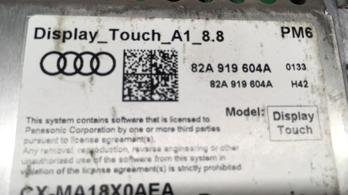 Display Audi A1 2019 cod: 82a919604a