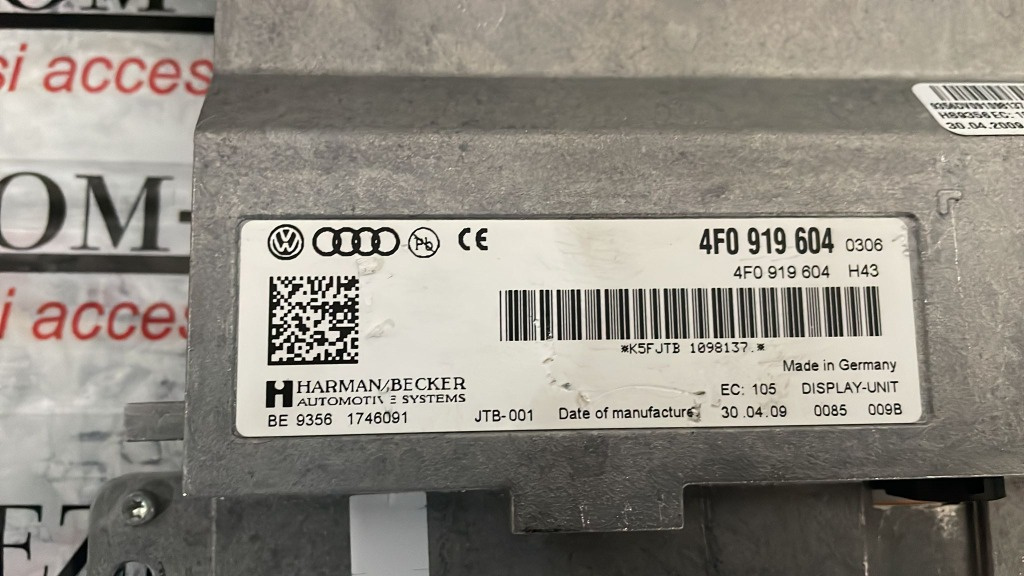 Display MMI 3G Audi RS6 Plus 2008 - 2011