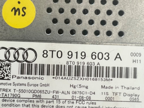 Display navigatie mmi Audi A4 B8 A5 8t0919603a